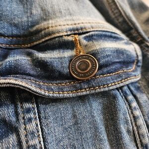 Lauren Conrad Denim Jacket Womens XXL Blue Button Front Jean Lightly Distressed